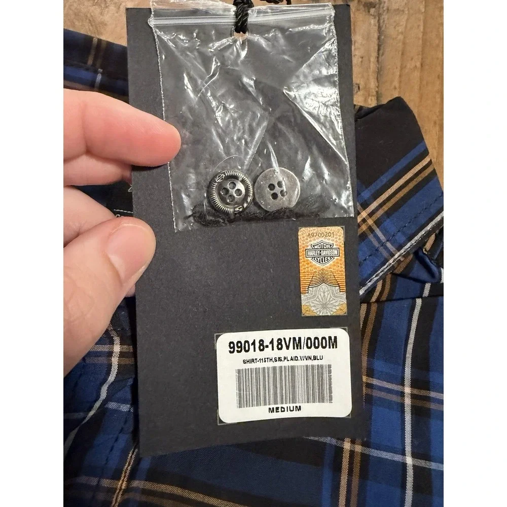 Harley Davidson 115th Anniversary Plaid Shirt Mens Medium NWT 2018 Button Up - Picture 7 of 12